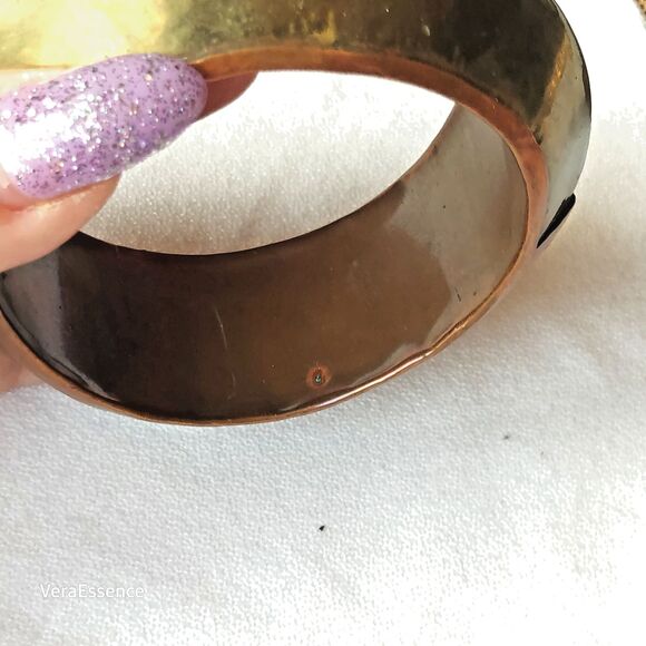 Vintage 1990s Bangle Bracelets Set Of 3 Copper Brass Metals - Picture 12 of 12